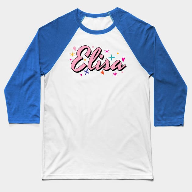 Elisa name cute design Baseball T-Shirt by BrightLightArts